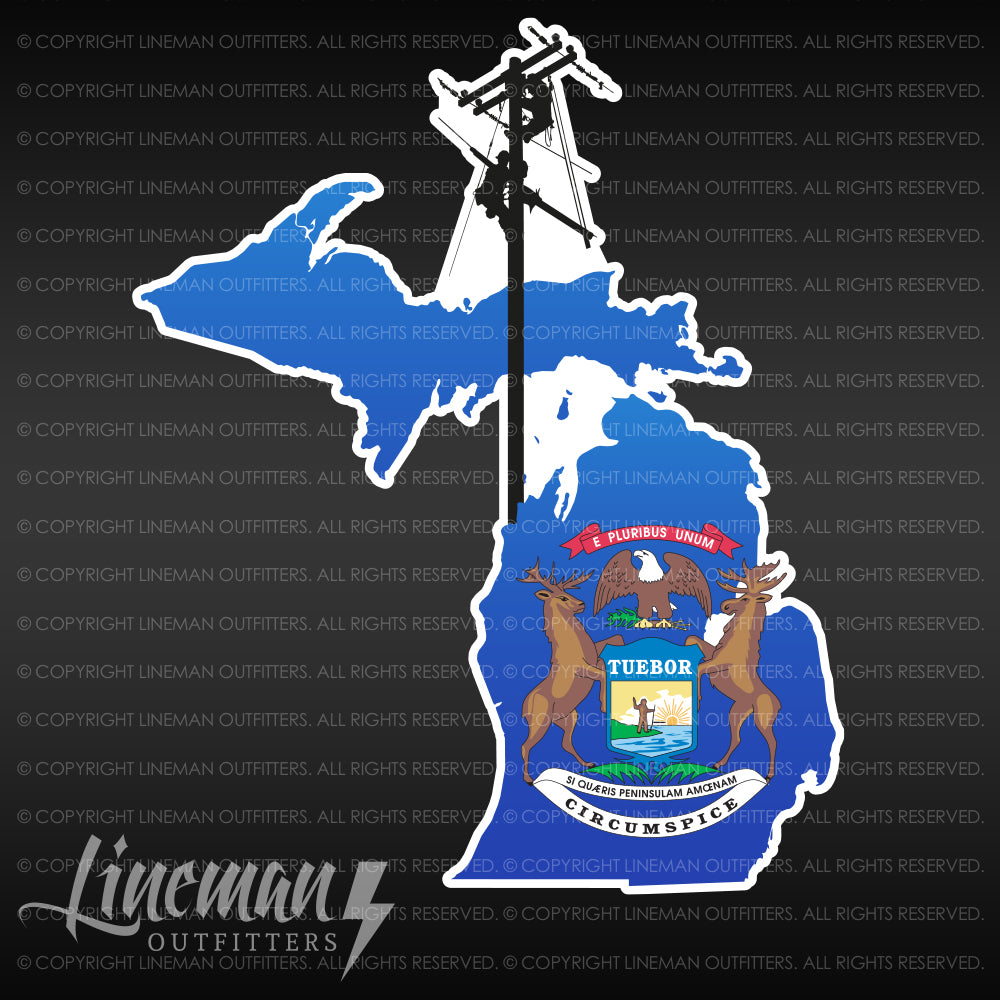 Michigan Power Lineman Vehicle Decal