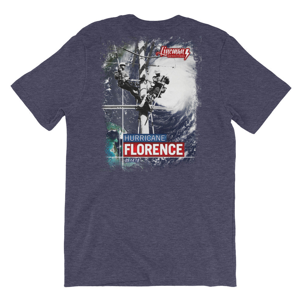 Hurricane Florence 2018 Power Lineman 2 Short Sleeve T-Shirt