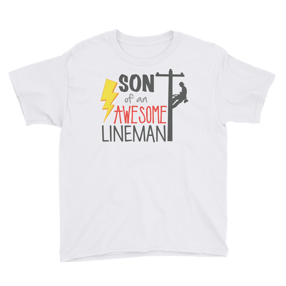 Son Of An Awesome Lineman Youth Short Sleeve T-Shirt