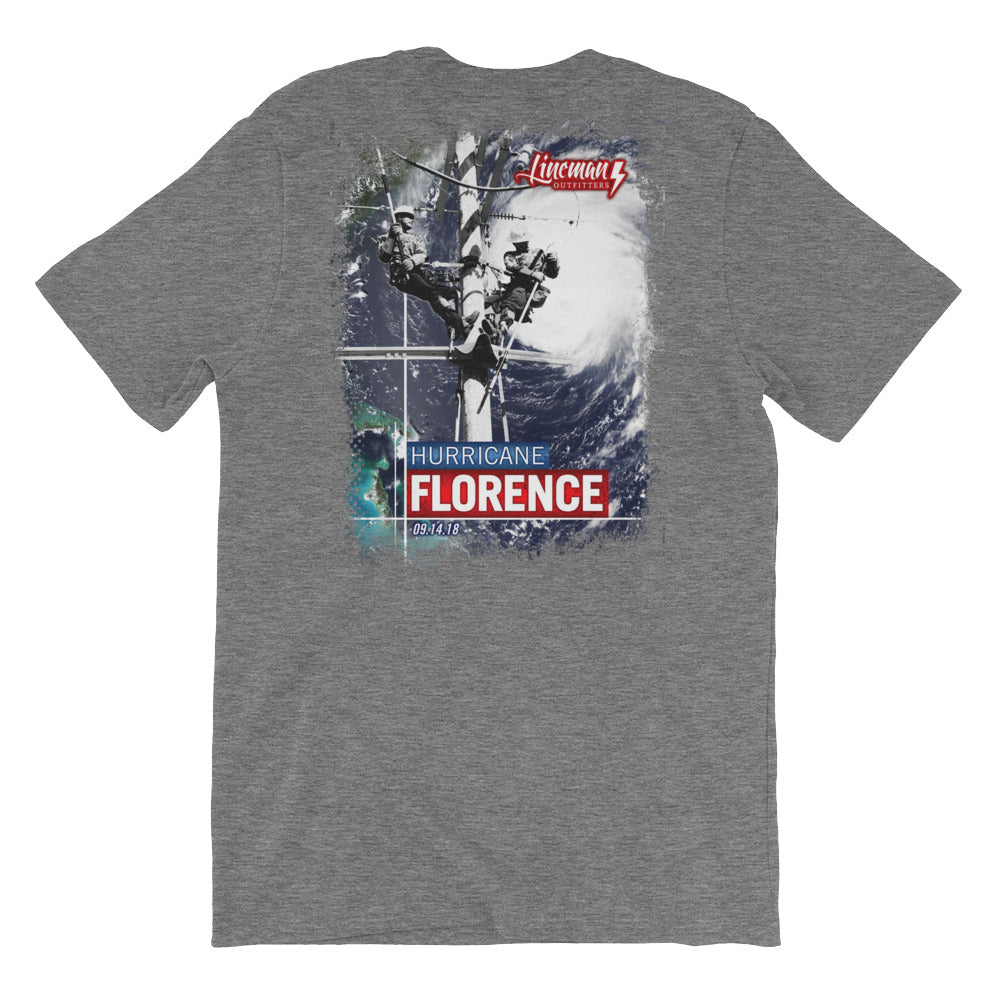 Hurricane Florence 2018 Power Lineman 2 Short Sleeve T-Shirt