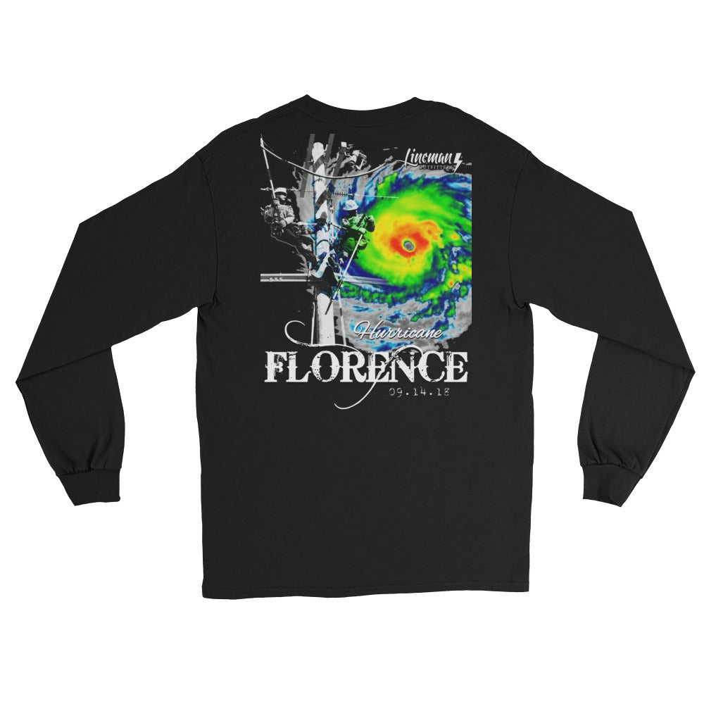 Hurricane Florence 2018 Power Lineman Long Sleeve T-Shirt