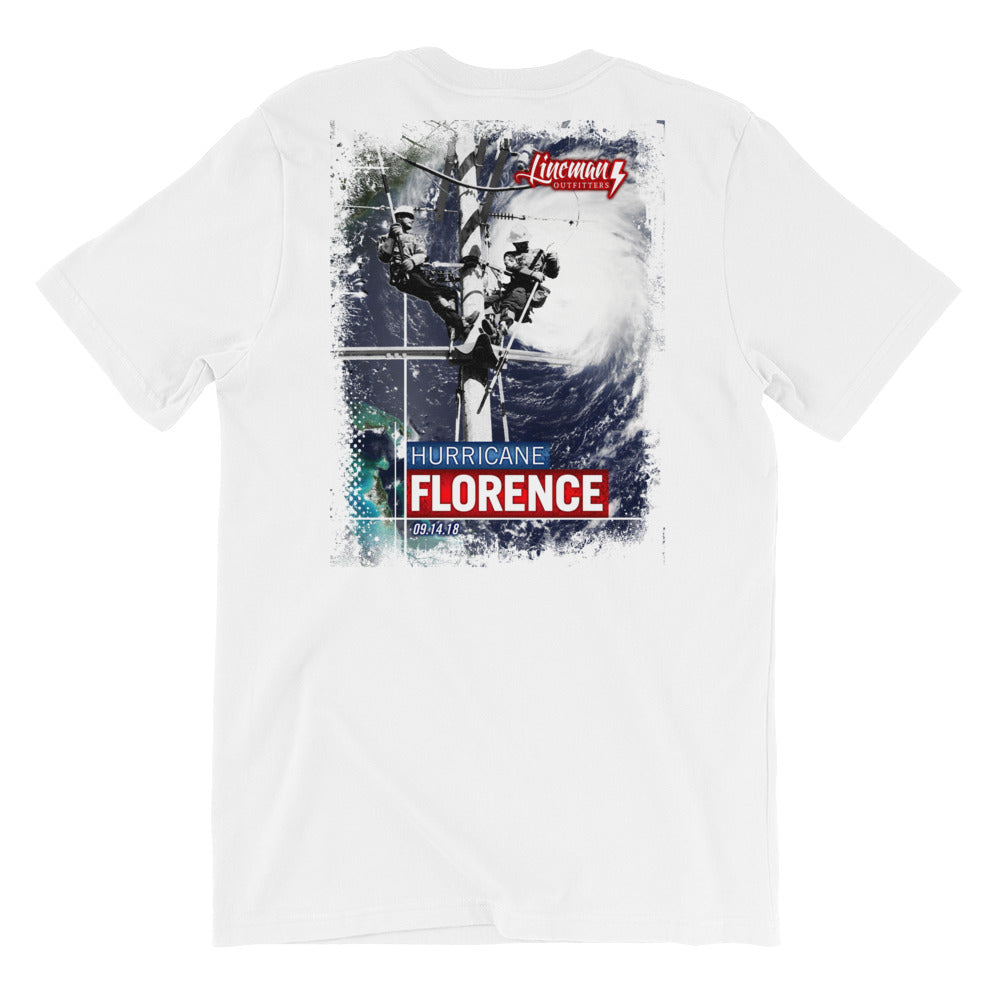 Hurricane Florence 2018 Power Lineman 2 Short Sleeve T-Shirt