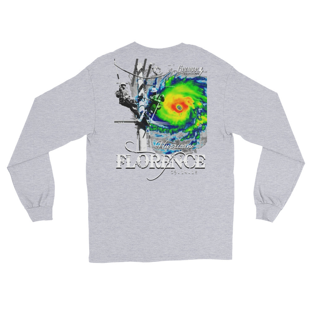 Hurricane Florence 2018 Power Lineman Long Sleeve T-Shirt