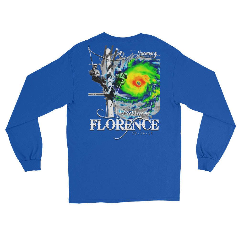 Hurricane Florence 2018 Power Lineman Long Sleeve T-Shirt