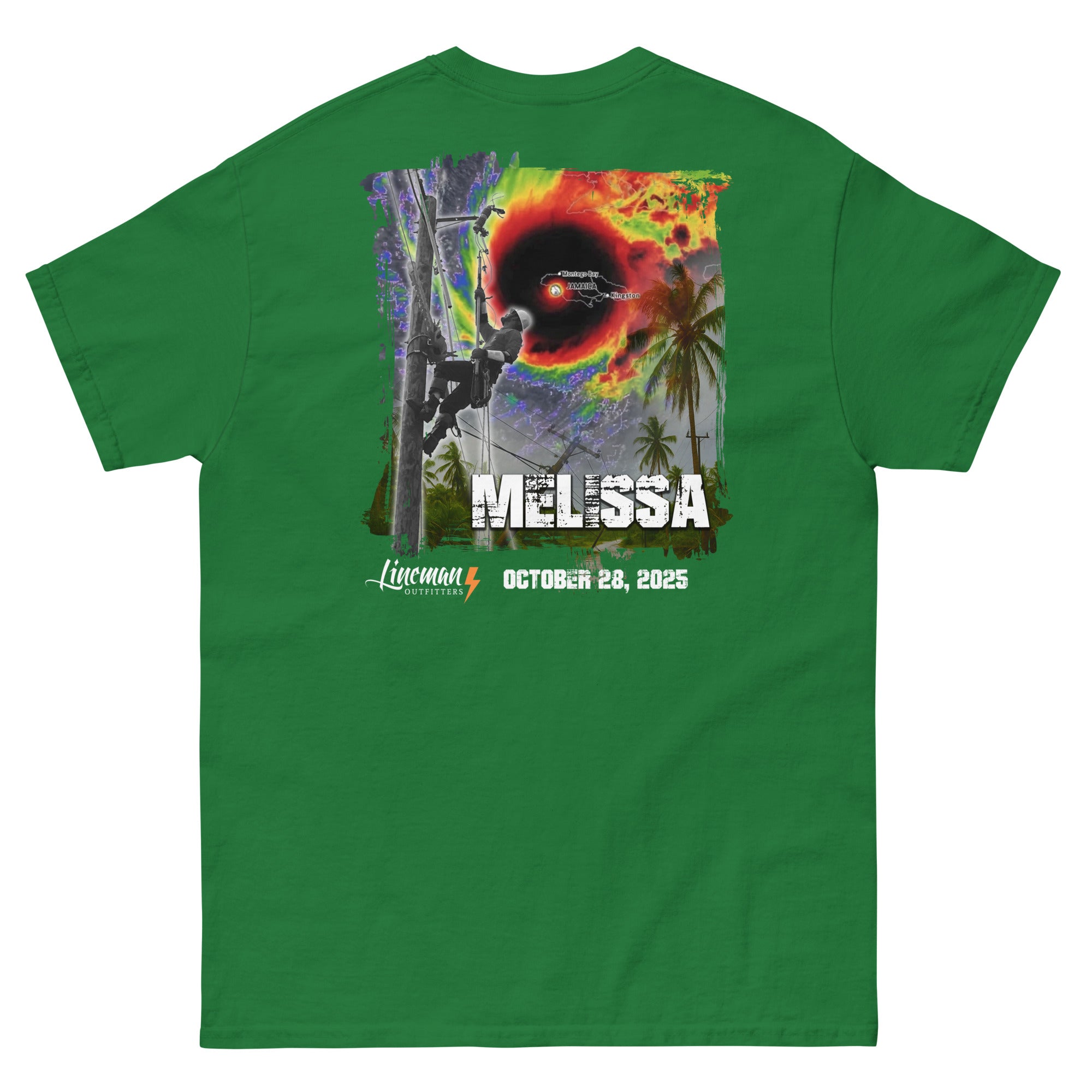 Hurricane Melissa 2025 Jamaica Power Lineman T-Shirt – Lineman
