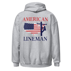 American USA Power Lineman Hooded Sweatshirt