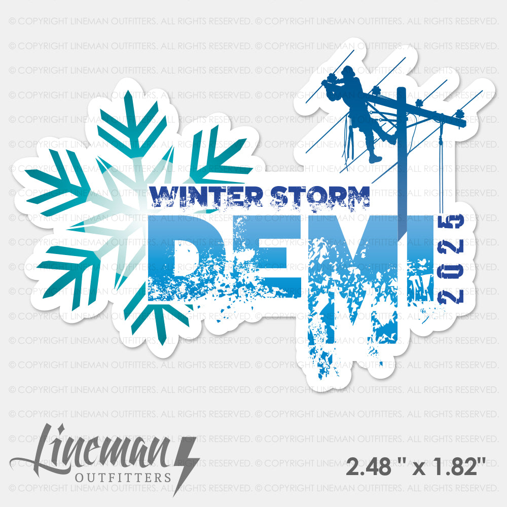 **Shipping Week of February 3 ** Winter Storm Demi 2025 Power Lineman Hard Hat Decal / Sticker