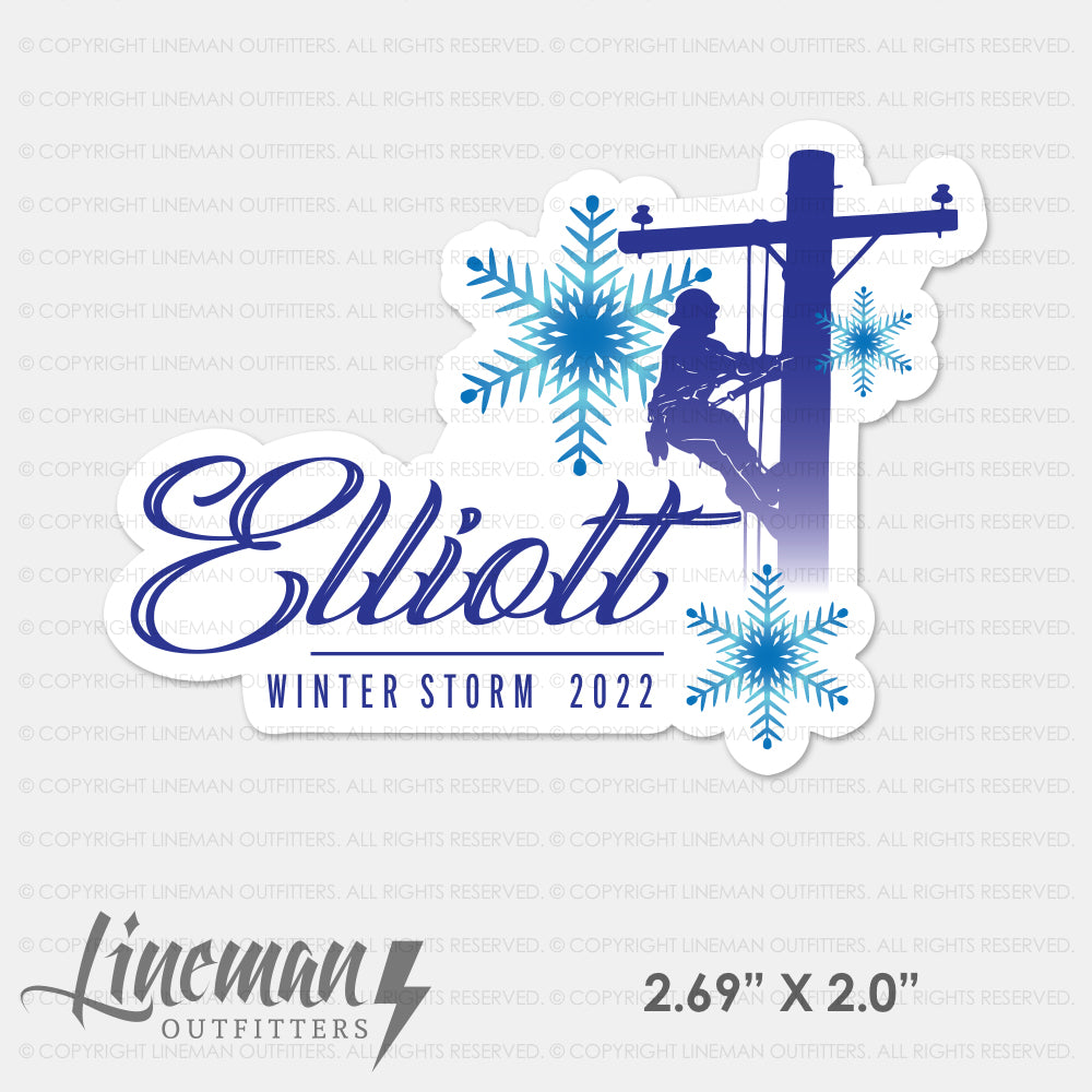 Winter Storm Elliott 2022 Power Lineman Hard Hat Decals / Sticker